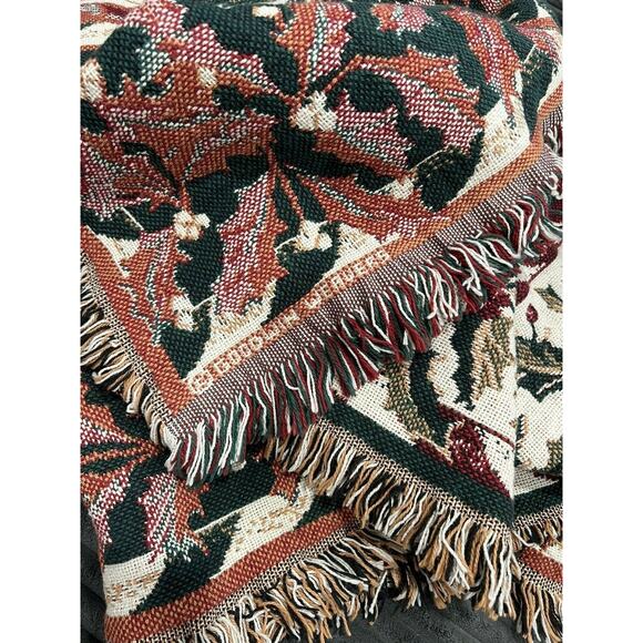 Goodwin Weavers Christmas 12 Santas Saint Nicholas Holiday Throw Blanket 68"x46" - Picture 12 of 12